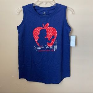 Disney Snow White Fairest of Them All Blue Sleeveless Tee NWT size XS